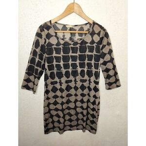 Cherish Tunic Top Geometric Black Taupe Artsy